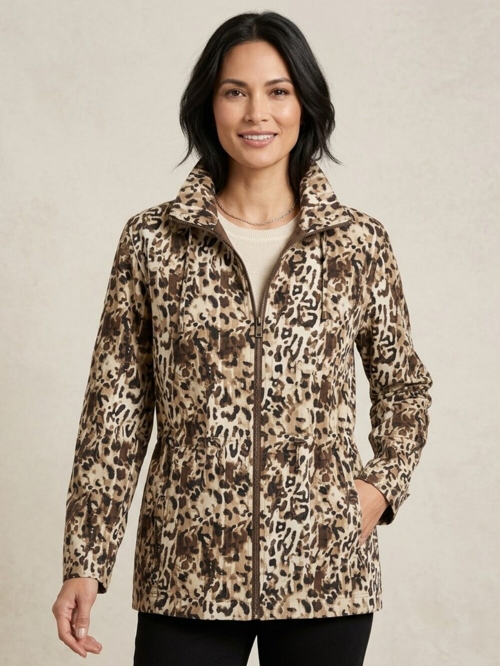 Zenergy By Chico's Leopard Lightweight Jacket